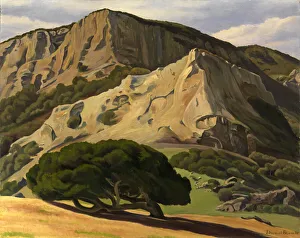 Edward Bruce Prints: Oaks and Rocks--San Luis Obispo, 1930. Creator: Edward Bruce