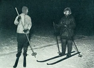 Oates and Meares Out Ski-Ing in the Night, c1911, (1913). Artist: Herbert Ponting