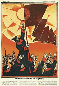 Oath of Allegiance of the Workers and Peasants Red Army, 1918. Artist: Moor, Dmitri Stachievich