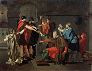 Swearing Gallery: The Oath of the Horatii, 1791. Artist: Armand Charles Caraffe