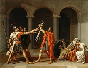 Patriotism Prints: The Oath of the Horatii. Artist: David, Jacques Louis (1748-1825)