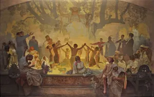 Slavs Prints: The Oath of Omladina Under the Slavic Linden Tree (The cycle The Slav Epic)