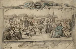 Znamensky Mikhail Prints: Obdorsk fair, 2nd half of 19th century. Creator: Mikhail Znamensky