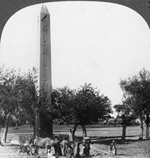 Breasted Collection: The obelisk of Heliopolis, Egypt, 1905.Artist: Underwood & Underwood