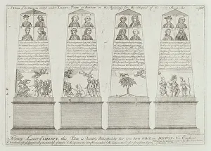 Schematic Prints: The Obelisk under the Liberty Tree, Boston, 1766 (printed 1973). Creator: Paul Revere