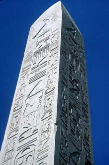 Obelisk of Queen Hatshepsut viewed from ground, Temple of Amun, Karnak, Egypt Obelisk of Queen Hatshepsut viewed from ground, Temple of Amun, Karnak, Egypt