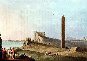 Facing Away Prints: Obelisks at Alexandria called Cleopatras Needles, 1802