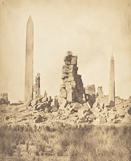 Luxor Al Uqsur Prints: Obelisques du Palais de Karnac (Thebes), 1849-50. Creator: Maxime du Camp
