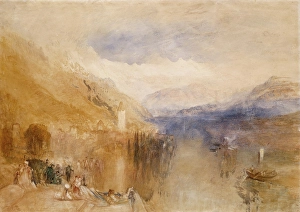 Turner Joseph Mallord William Prints: Oberhofen, Lake Thun, about 1848. Creator: JMW Turner