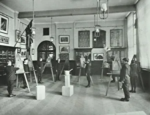 Object drawing art class, Alma Boys School, Bermondsey, London, 1908