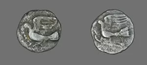 Dove Gallery: Obol (Coin) Depicting a Dove, 400-323 BCE. Creator: Unknown