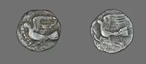 Dove Gallery: Obol (Coin) Depicting a Dove, 400-323 BCE. Creator: Unknown