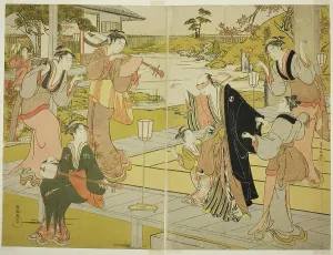 Tea House Prints: Oboshi Yuranosuke at the Ichiriki Teahouse
