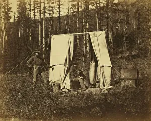 British Columbia Prints: Observatory tent, N A [ie, North American] Boundary Commission, 1861. Creator: Unknown