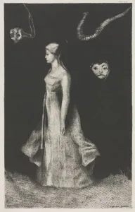 Odilon Redon French Prints: Obsession, 1894. Creator: Printer: Monrocq; Odilon Redon (French, 1840-1916)
