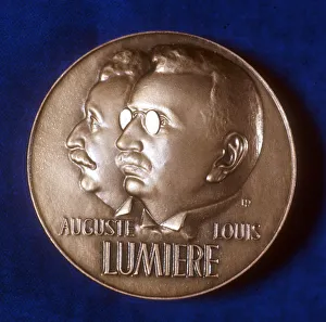 Obverse of medal commemorating 50 years of cinematography by the Lumiere brothers, 1945 Obverse of medal commemorating 50 years of cinematography by the Lumiere brothers, 1945