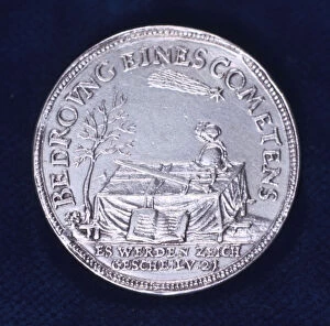 Comet Gallery: Obverse of a medal commemorating the brilliant comet of November 1618