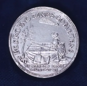 Comet Gallery: Obverse of a medal commemorating the brilliant comet of November 1618