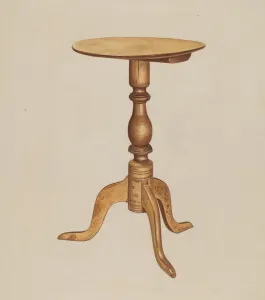Tripod Table Prints: Occasional Table, c. 1938. Creator: Michael Riccitelli