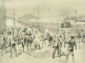 Pretoria Prints: The Occupation of Pretoria: Release of British Officers, (1901). Creator: Melton Prior