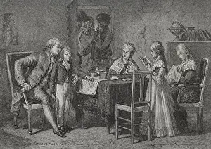 Occupations of the royal family in the Temple prison, 1876. Creators: Hippolyte de la Charlerie, Jonnard