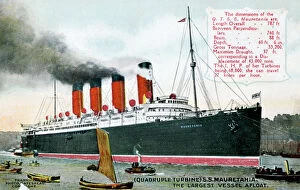 Ocean liner RMS Mauretania, 20th century