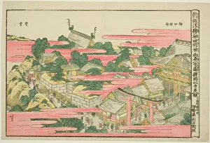 Tokyo Prints: Ochanomizu in Kanda Mojin Shrine, Japan, c. 1811. Creator: Hokusai