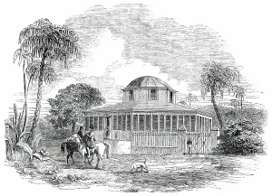 Octagonal Prints: Octagon Villa, Antigua, 1850. Creator: Unknown