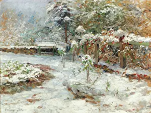 Country Landscape Prints: October snow, motiv from the garden of castle Hartenstein