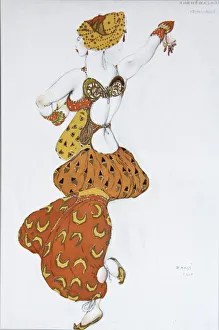 Odalisque. Costume design for the ballet Sheherazade by N. Rimsky-Korsakov, 1910. Artist: Bakst, Leon (1866-1924)