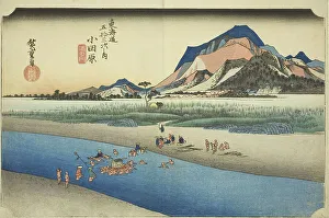 Odawara: The Sakawa River (Odawara, Sakawagawa), from the series Fifty-three Statio... c. 1833/34. Creator: Ando Hiroshige. Odawara: The Sakawa River (Odawara, Sakawagawa), from the series Fifty-three Statio... c. 1833/34