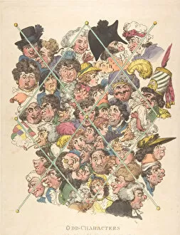 Harlequin Gallery: Odd Characters, February 16, 1801. February 16, 1801. Creator: Thomas Rowlandson