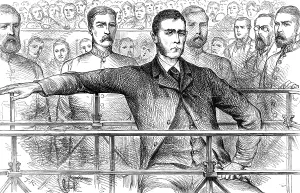 Slaughtering Prints: O'Donnell, the alleged murderer of James Carey, at Bow-Street Police Court, 1883