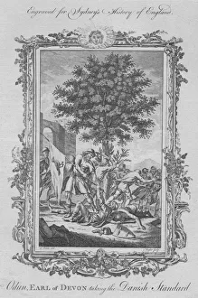 Sydney Temple Prints: Odun, Earl of Devon taking the Danish Standard, 1773. Creator: James Taylor