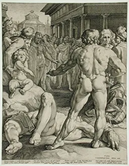 Ulysses Prints: Odysseus Defeating Irus, 1589. Creator: Jan Muller