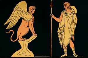 Oedipus and the Sphinx, 1880. Artist: Antique Oedipus and the Sphinx, 1880. Artist: Antique