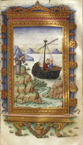 Helen Of Troy Gallery: Oenone grieving at the sight of Paris with Helen (Illustration for The Heroides by Ovid), 1485-1499
