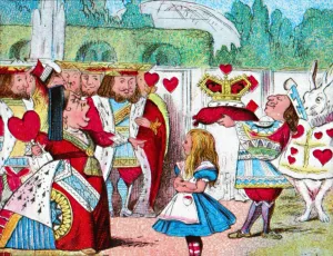 Off with her head! Alice and her Red Queen, c1910. Artist: John Tenniel