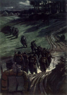 Images Dated 21st August 2006: Off to the Trenches, 1915, (1926).Artist: Michel
