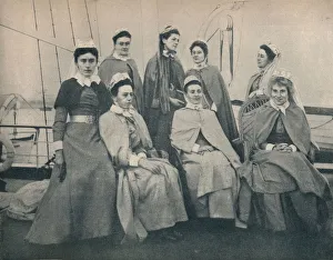 Cape Town Prints: Off to the War! Nurses on a Liner bound for Cape Town, c1900. Creator: Unknown