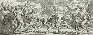 Vien Joseph Marie I Prints: Offering to Bacchus, plate one of four from Le Travaux de la Vendange
