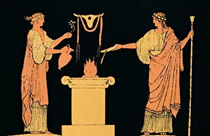 Veneration Prints: Offering to the Dead, 1880. Artist: Antique