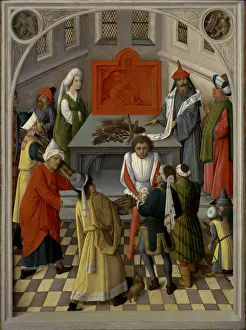 The offering of the jews, ca 1465. Artist: Master of the Gathering of Manna (active 1460-1470)