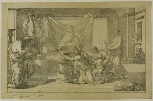 Offerings Prints: Offering to Lares, 1810. Creators: Vincenzo Camuccini, Alois Senefelder