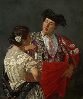 Flirting Prints: Offering The Panal To The Bullfighter, 1873. Creator: Mary Cassatt