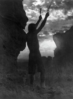 Worship Collection: Offering to the sun-San Ildefonso, c1927. Creator: Edward Sheriff Curtis