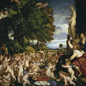 Puttos Prints: The Offering to Venus, 1518-1519. Artist: Titian (1488-1576)