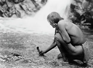 Tewa Prints: An offering at the waterfall-Nambe, 1927 Creator: Edward Sheriff Curtis