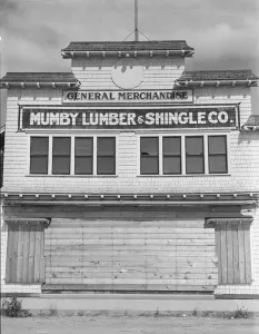 Office and company store, Malone, Grays Harbor County, Washington, 1939. Creator: Dorothea Lange Office and company store, Malone, Grays Harbor County, Washington, 1939. Creator: Dorothea Lange