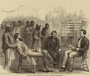 Wallach Division Picture Collection Prints: Office of the Freedmen's Bureau, Memphis, Tennessee, 1866. Creator: Unknown